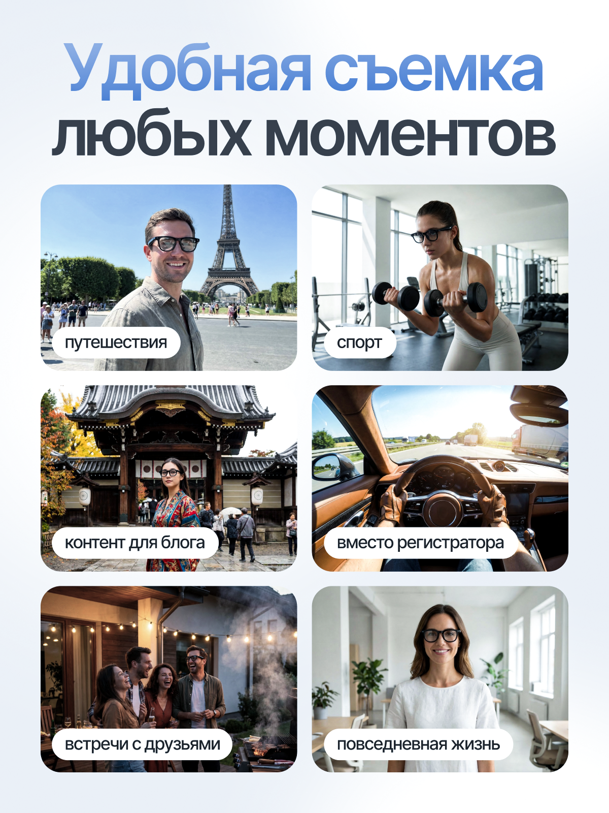 Смарт очки. Дизайн карточек для маркетплейсов