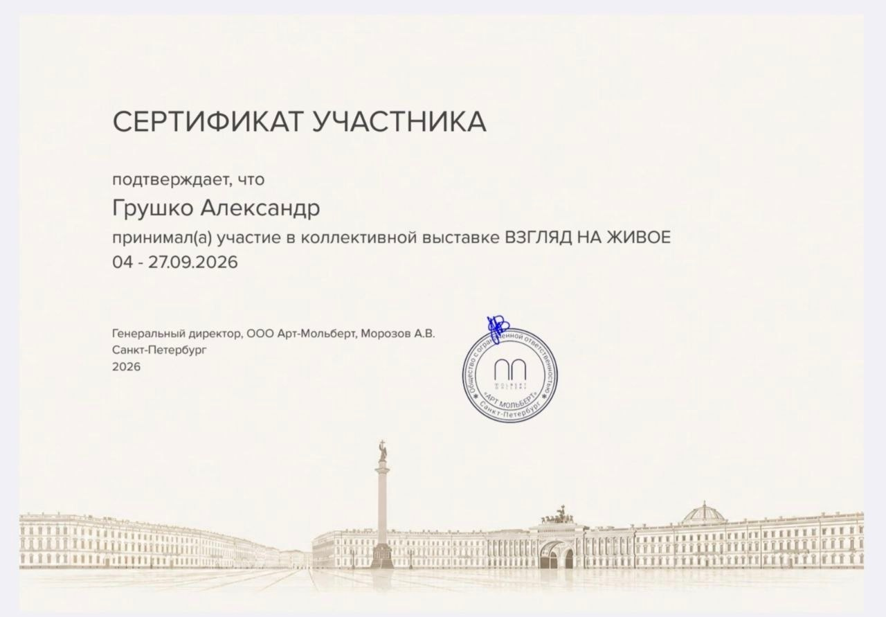 Дипломы/Сетрификаты. Фотограф в Санкт-Петербурге Александр Грушко