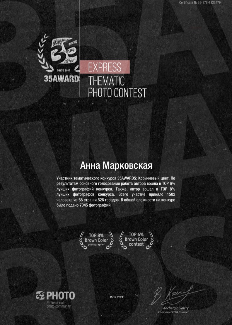 Достижения. Детский и семейный фотограф в Санкт-Петербурге Анна Марковская