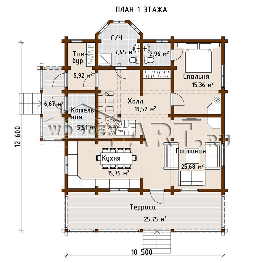 «Рыбушкино» 249 кв. м. Проекты деревянных домов