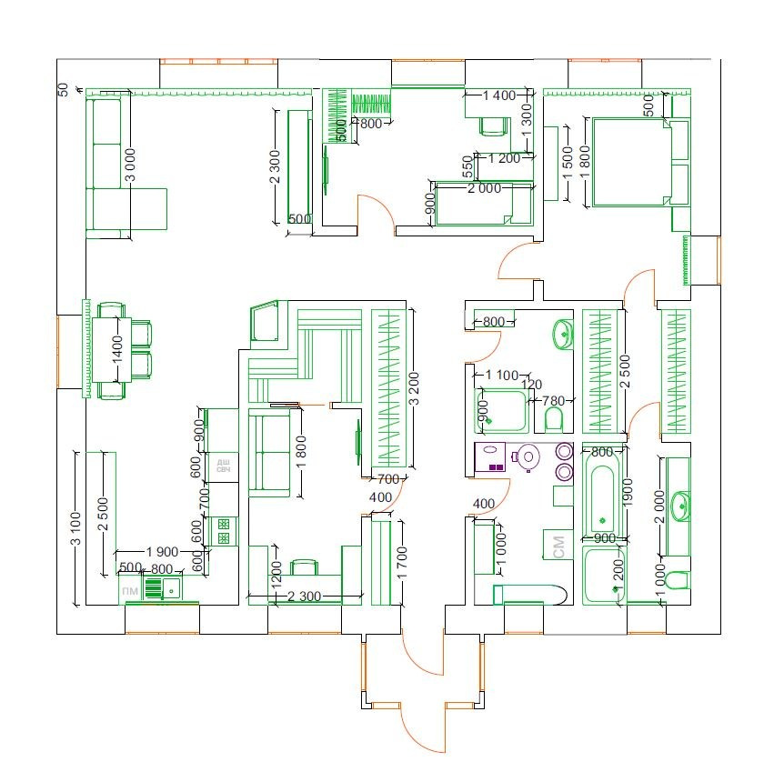Обмерные планы. Визуализатор интерьера