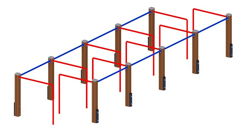 Лабиринт большой - СО 2.90.02-01 Габариты (ШхДхВ): 5950х1750х1000 Зона безопасности, мм: 8950х4750