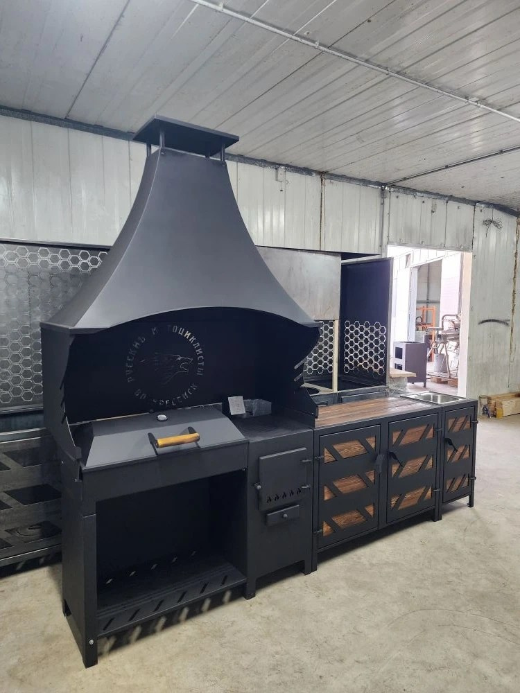 «Джета с вытяжным зонтом и функцией смокер. Купить / заказать мангал для дома в Краснодаре от производителя «Дарбин»