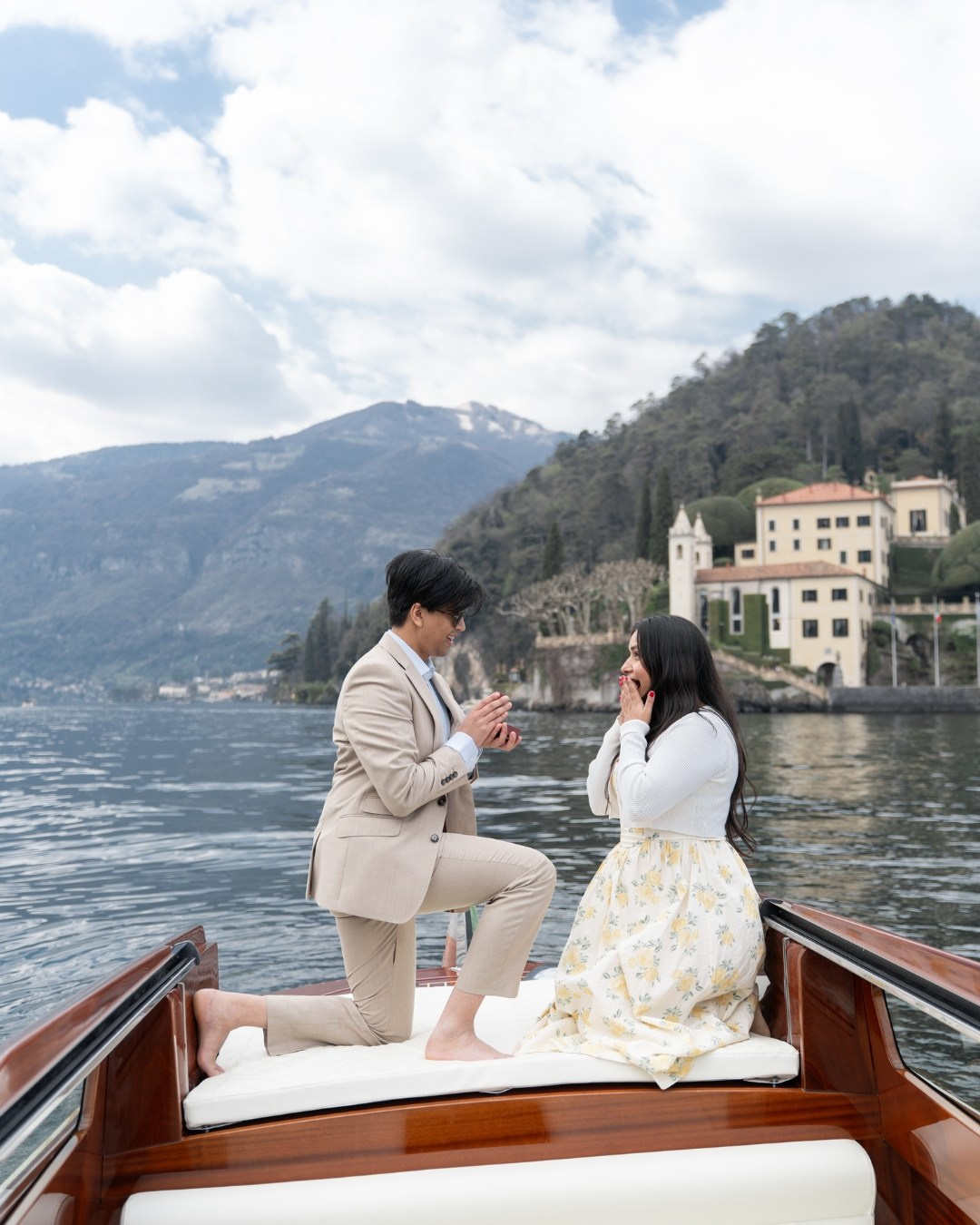 Lake Como proposal photographer capturing the moment of yes