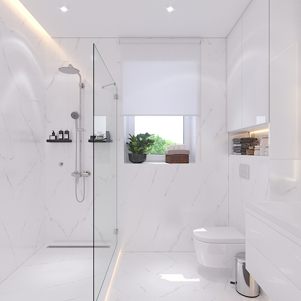 Ванная комната в белом. Студия интерьерной визуализации и дизайна FishkaRom в Краснодаре и по всей России