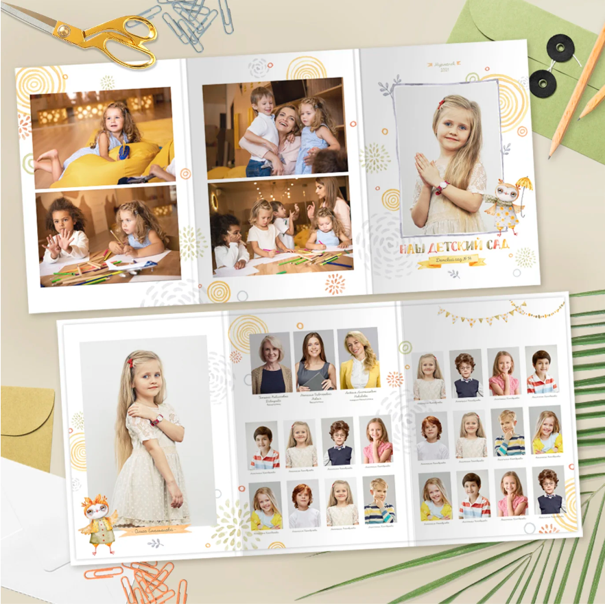 Дизайны альбомов для садика. Ирина Коновалова школьный фотограф. Выпускные альбомы Ярославль