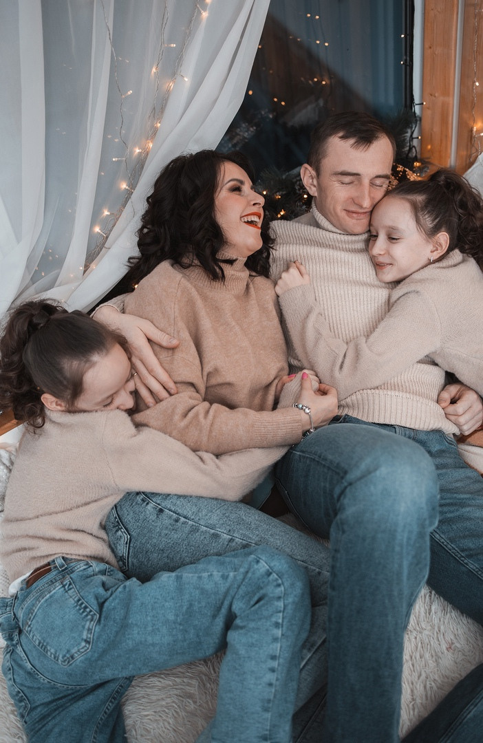 Студийная новогодняя фотосессия. Семейный, индивидуальный фотограф в Москве Ангели Марина