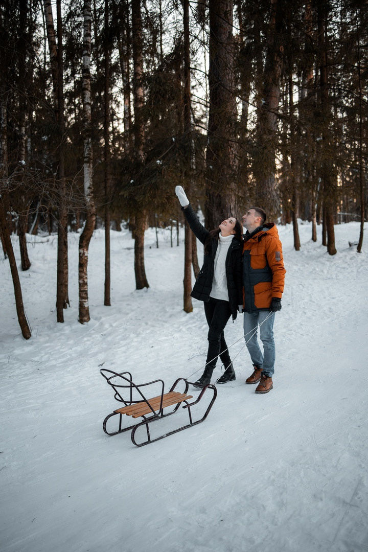 Новогодняя история в лесу. Семейный, индивидуальный фотограф в Москве Ангели Марина