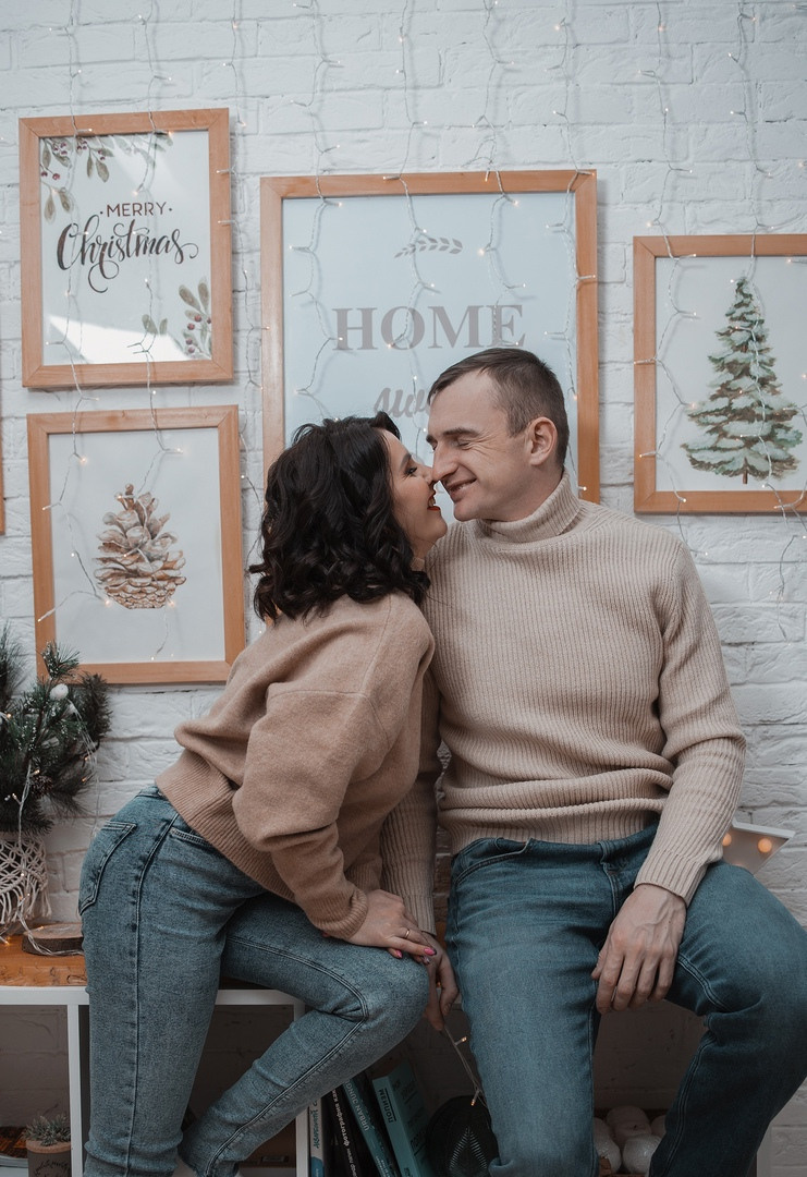 Студийная новогодняя фотосессия. Семейный, индивидуальный фотограф в Москве Ангели Марина