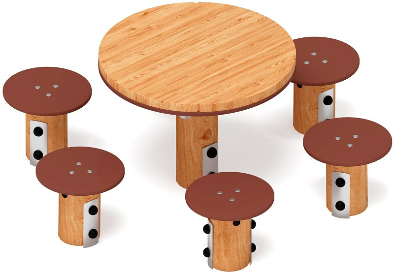 Столик детский (лиственница) МФ 31.01.11-Л.И1 Габариты (ШхДхВ): 1370х1530х570 Зона безопасности, мм: 2370х2530