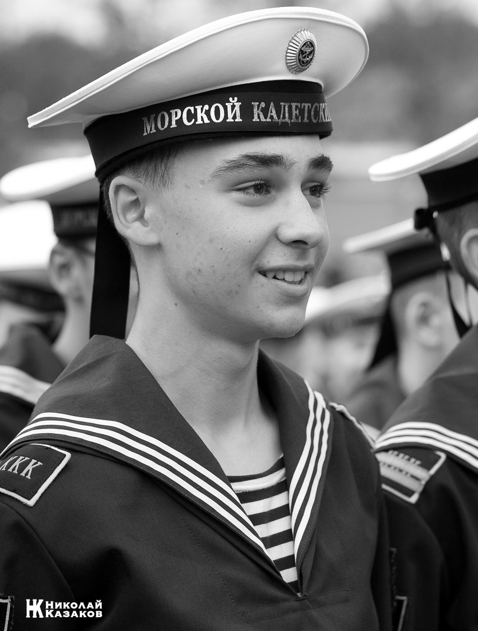 Эмоциональный портрет юного  кадета во время принятия присяги в Кронштадте.