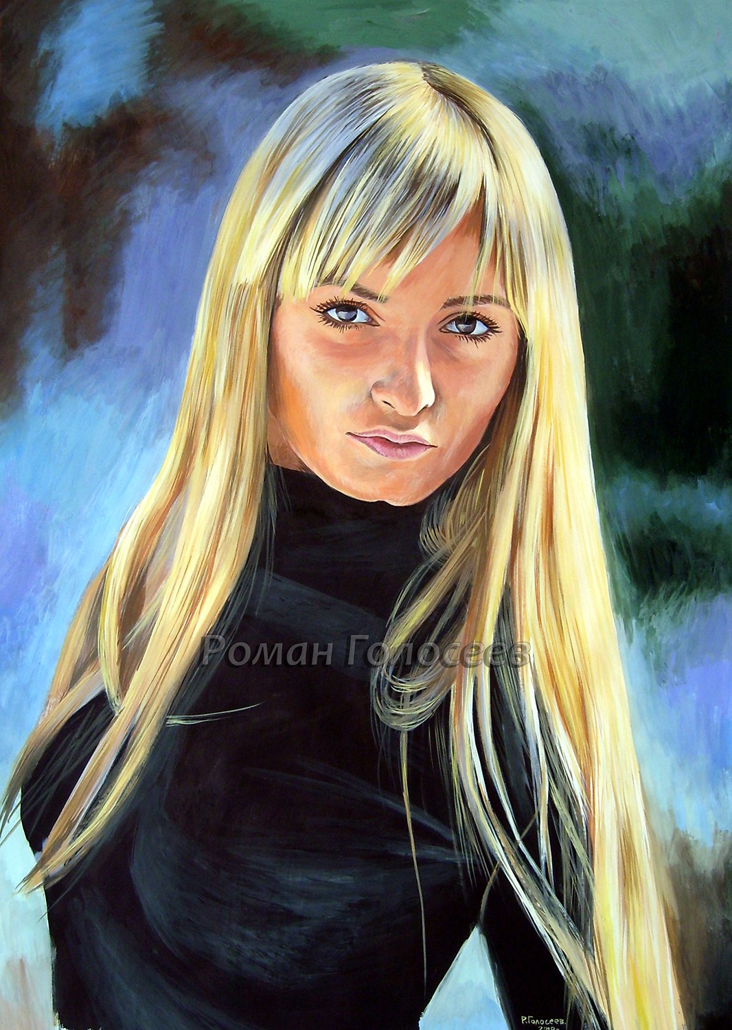 "Портрет блодинка", 40х60, гуашь, бумага, 04.03.2010