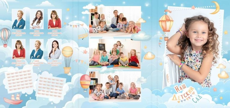 № 1261 Трюмо для детского сада «Голубое небо»