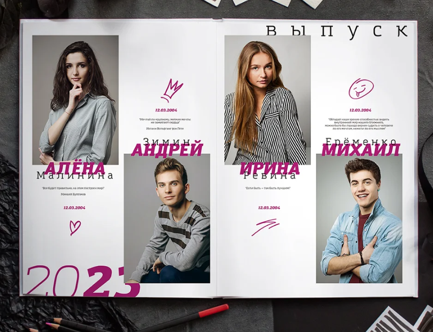 Фотоальбомы для старших классов выпускников. Выпускные фотоальбомы и папки для школ и садиков в Челябинске