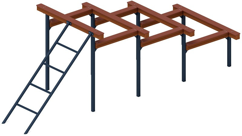 Разрушенная лестница СО 2.95.01 Габариты (ШхДхВ): 5570х2000х1800 Зона безопасности, мм: 8570х5000 Высота падения 1800 мм 