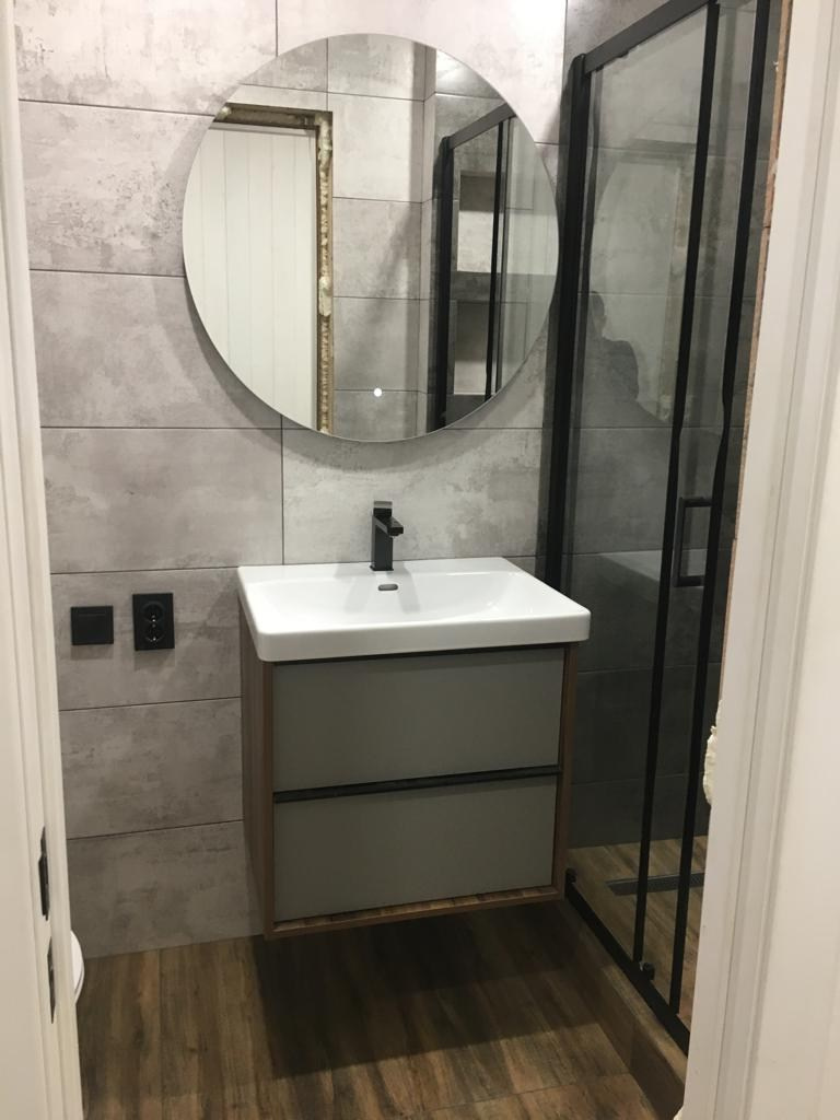 Ванная комната (с. Лесные Моркваши ул. Береговая д. 11). Ремонт санузла, туалета, ванной под ключ в Казани. Укладка плитки