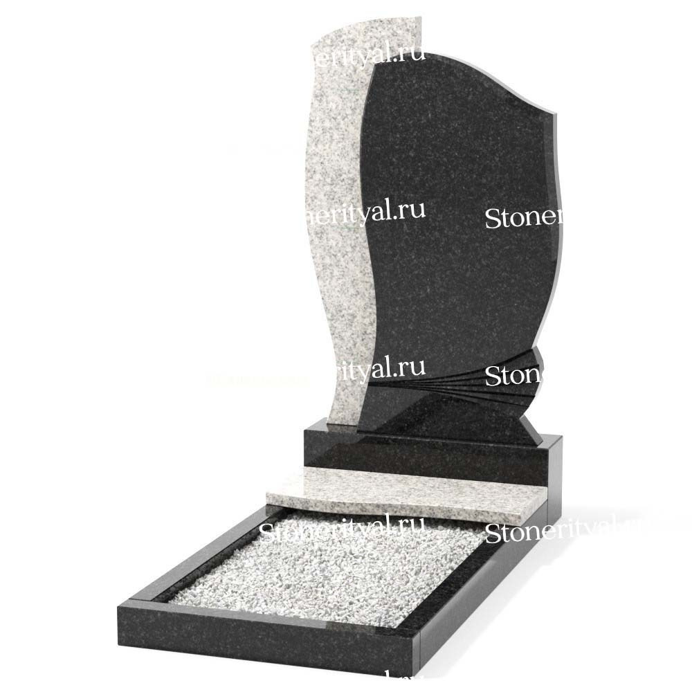 Комбинированные памятники на одного. Изготовление и установка памятников в Москве и МО