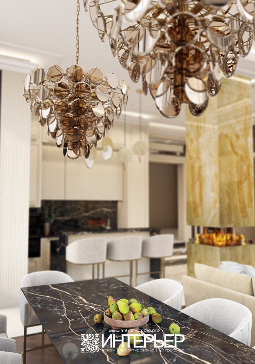 Дизайн-проект дома Ильи и Галины. Зона гостиной, кухни и столовой.Исправления. Дизайн интерьера, 3D визуализация и 3D моделирование. Создание проектов и чертежей. КМВ: Кисловодск, Пятигорск, Ессентуки и удаленно