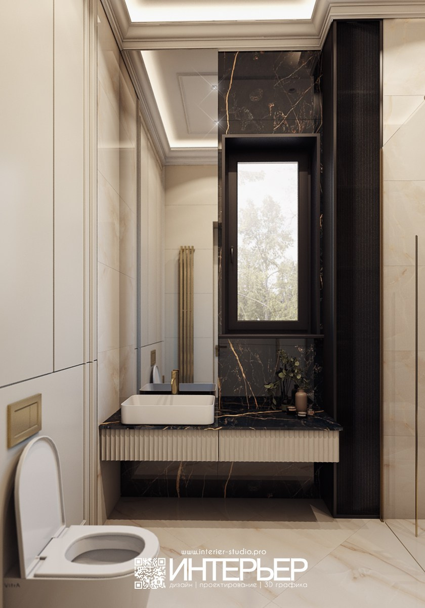 Санузел Ильи и Галины. Дизайн интерьера, 3D визуализация и 3D моделирование. Создание проектов и чертежей. КМВ: Кисловодск, Пятигорск, Ессентуки и удаленно