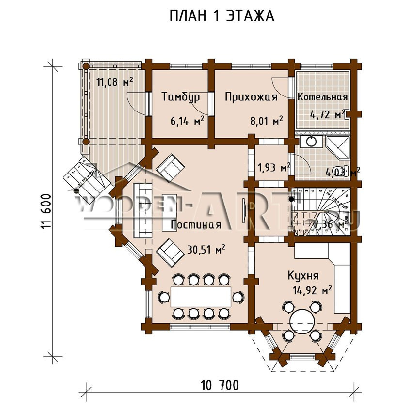 «Сергеевка» 185 кв. м. Проекты деревянных домов