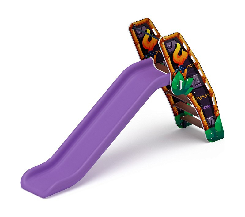 Горка пластиковая - ИО 42.01.01-02 - (сиреневый скат) H=1200 (Майя) Габариты (ШхДхВ): 3480х750х2000 Зона безопасности, мм: 6980х3750 Скат горки: H=1200 (пластиковый скат) Возрастные ограничения от 3 до 12 лет, весом не более 70 кг