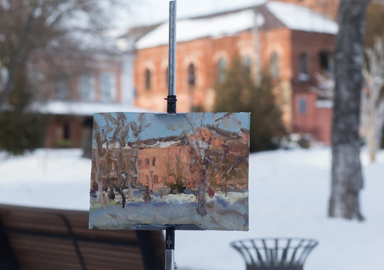 Елец. Вид на фабрику. Художник Александр Каверин