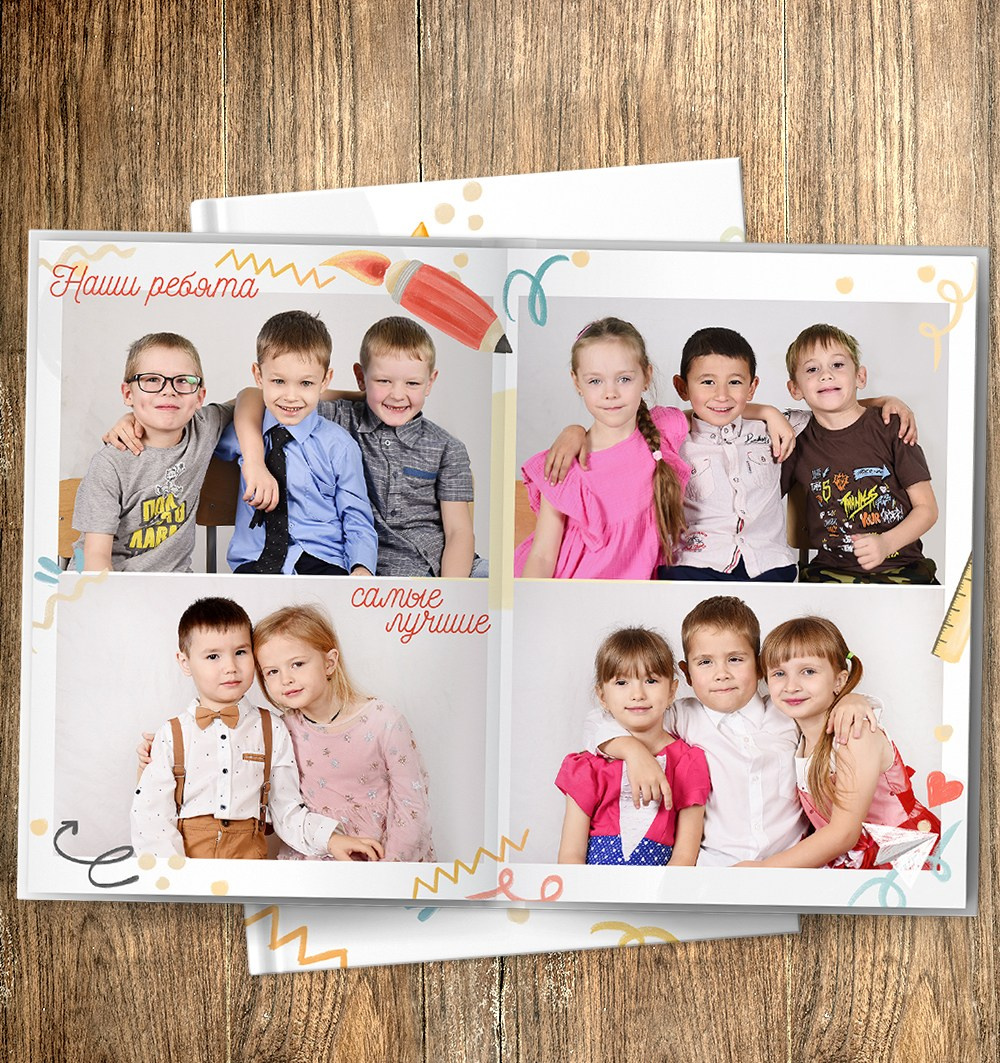 Выпускной альбом для детского сада Карандашики. Medlori fotobook Выпускные альбомы в Липецке Лариса Медведева