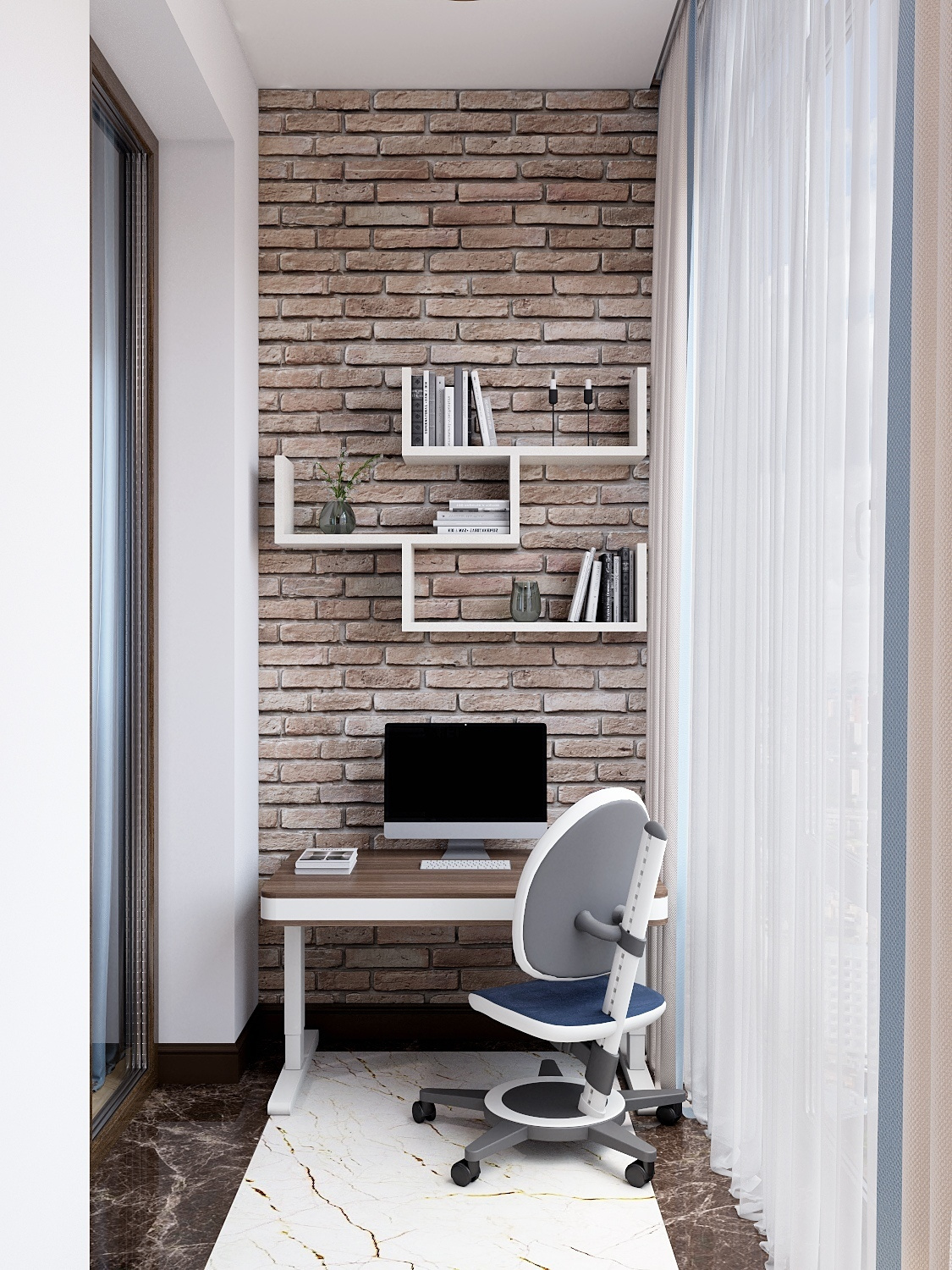 Дизайн лоджии, кабинет на лоджии