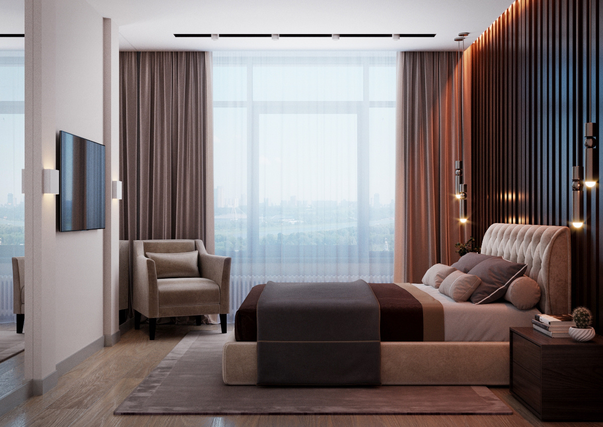 Современный интерьер спальни