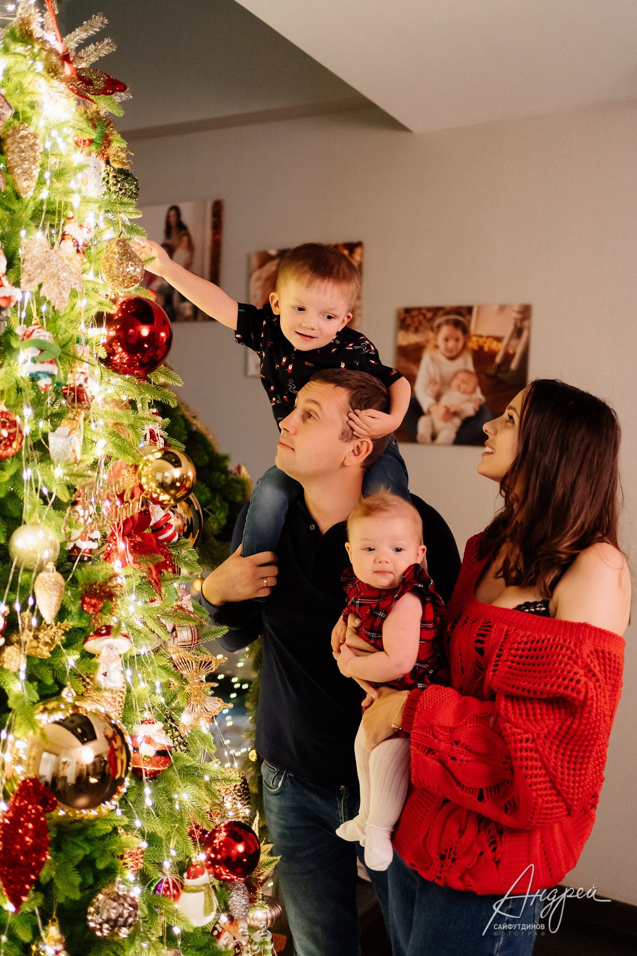 Домашняя новогодняя семейная фотосессия. Свадебный и семейный фотограф в Ростове-на-Дону. Андрей Сайфутдинов