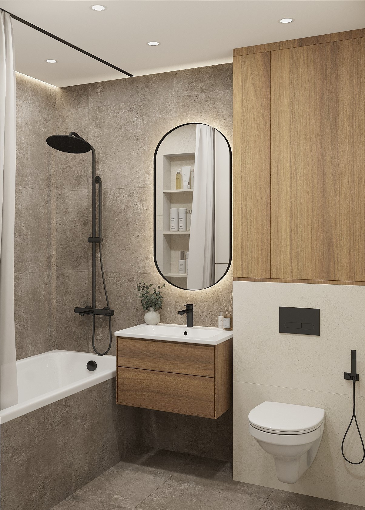 Санузел г. Находка. Дизайн интерьера / Дизайн-проект / Лебедь Юлия