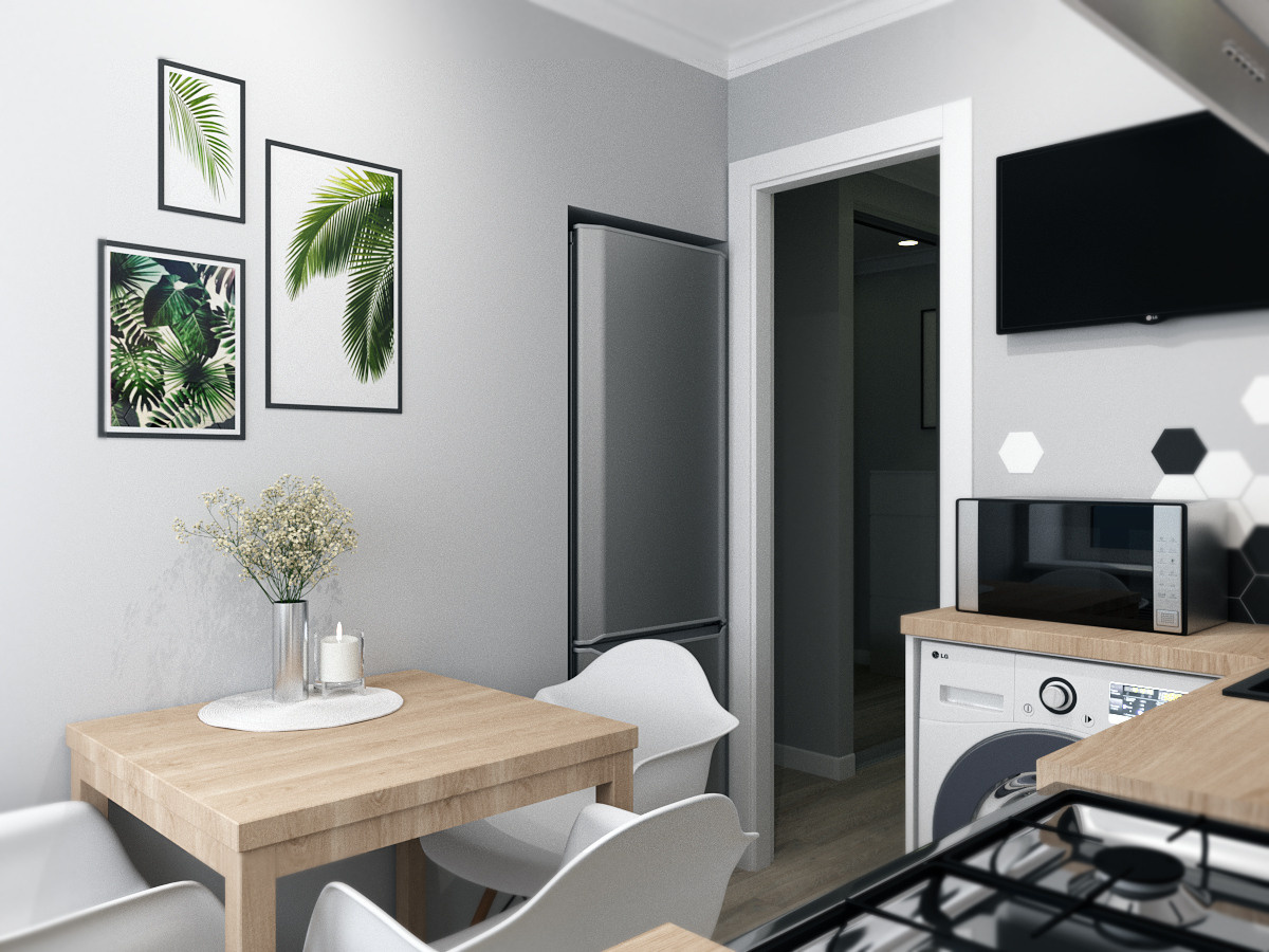 Однокомнатная квартира (31 кв. м.). Дизайн интерьера в Санкт-Петурберге и Москве. Ксения Паршикова