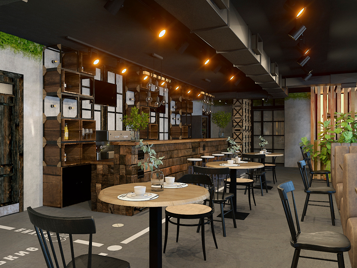 Ресторан «ЮлА» г. Боровичи. Дизайн интерьера в Пскове и Великом Новгороде