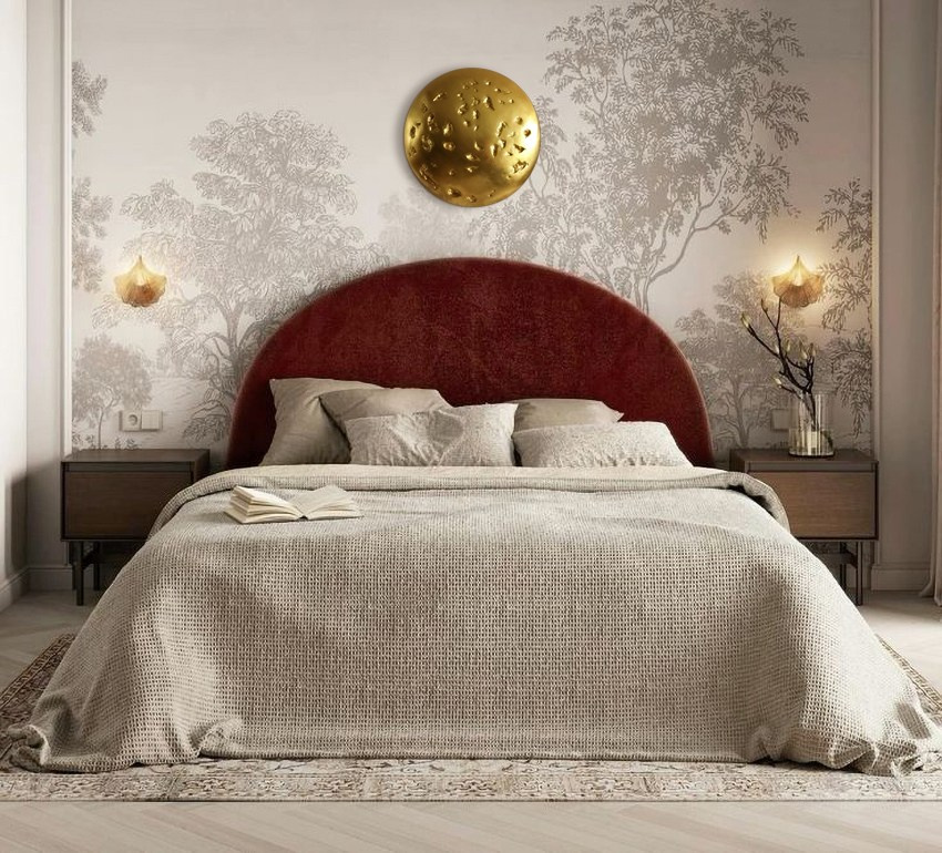 картина золотая круглая выпуклая