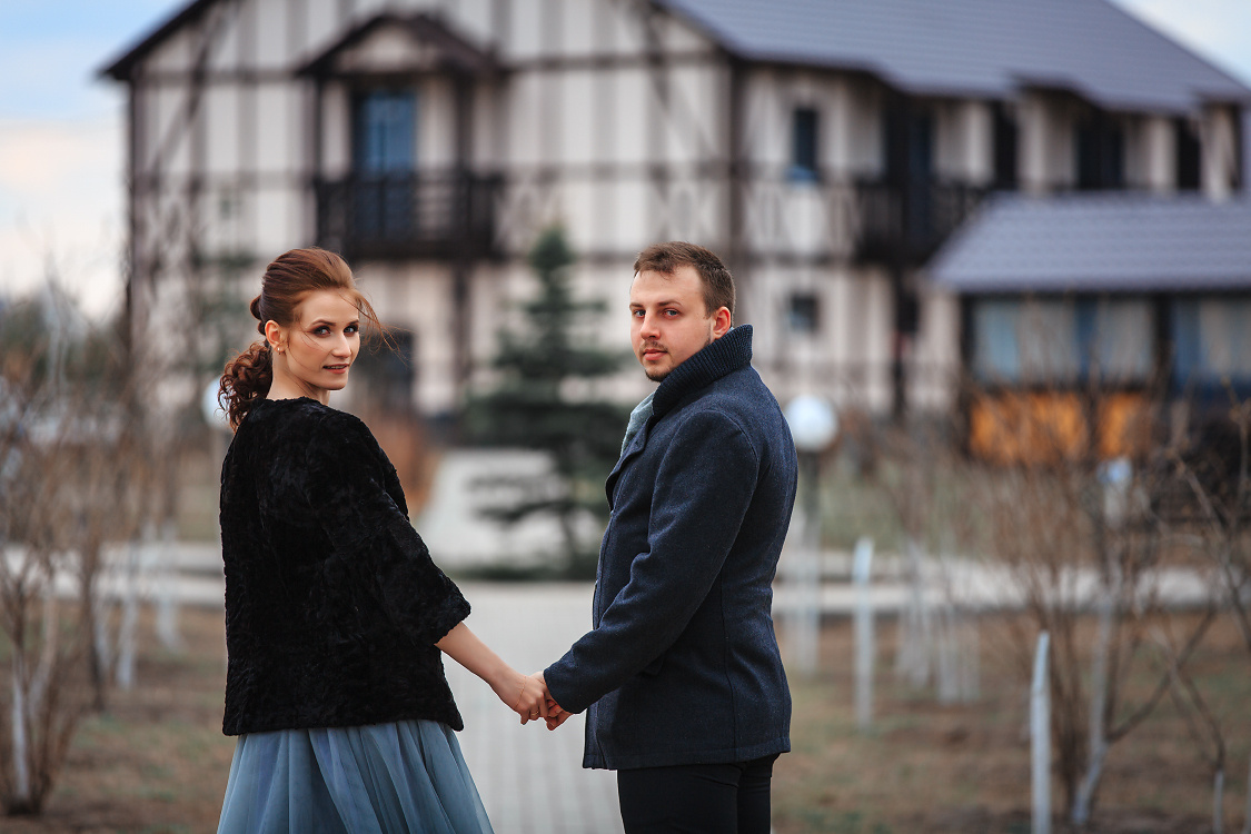 фотография пары, прогулка в клубе журавка