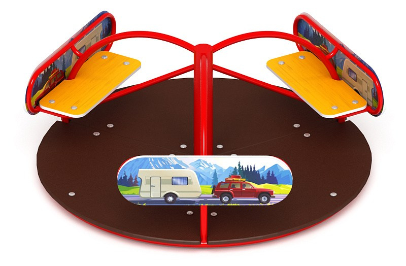 Карусель (Путешествие) - ИО 30.03.01-И1                                                                                                                                                                 Габариты (ШхДхВ): D=1600 H=700                                                                                                                                                                             Зона безопасности, мм: 5600х5600 D=5600                                                                                                                                             Возрастные ограничения весом не более 70 кг