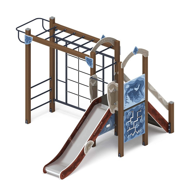 Играйте с нами (Алтай) - ДИК 2.01.1.05-04 - Игровой комплекс H=1200                                                                                          Габариты (ШхДхВ): 4080x3530x2800                                                                                                                                                                    Зона безопасности, мм: 7580х6530                                                                                                                                                                      Скат горки: H=1200 (металлический скат)                                                                                                                                           Возрастные ограничения от 5 до 12 лет