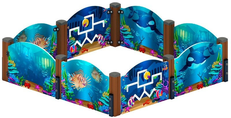 Манеж (Морской) МФ 21.17.01-01 Габариты (ШхДхВ): 1950х1950х600 Зона безопасности, мм: 3950х3950