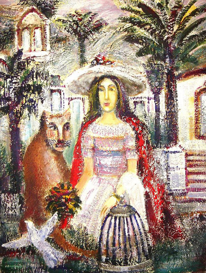 Девочка и кот. 2010-2011гг. Холст, масло, акрил. 80Х60см. Арт. ...