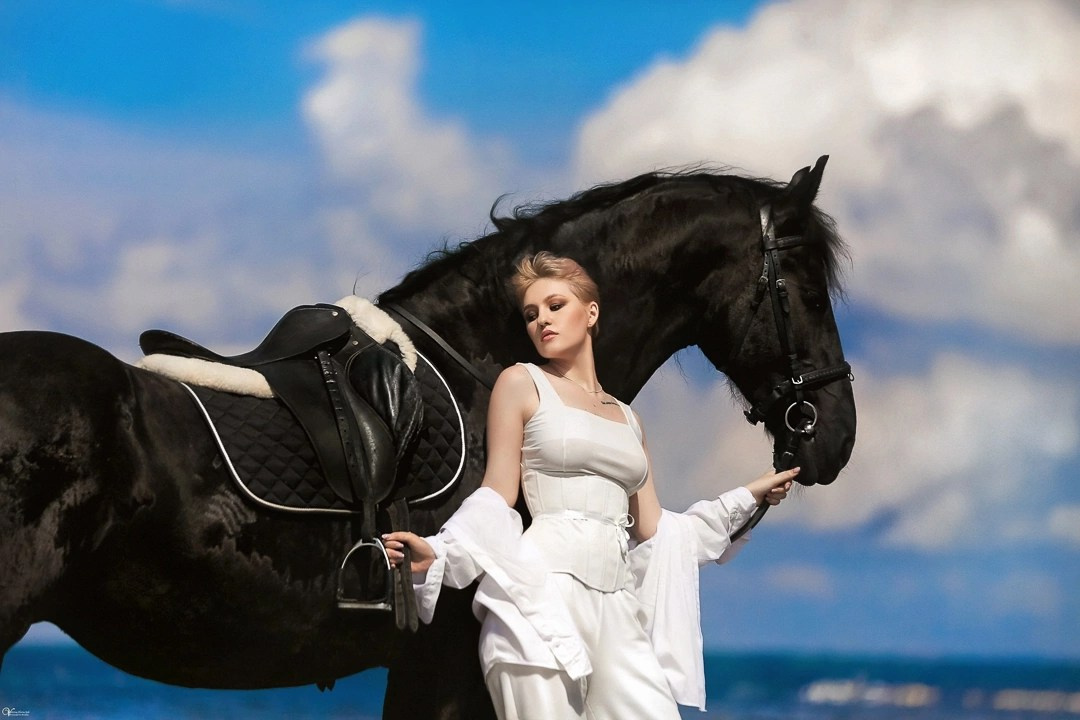 Фотосессии с лошадьми летом. Фотограф женский и мужской портрет Санкт-Петербург