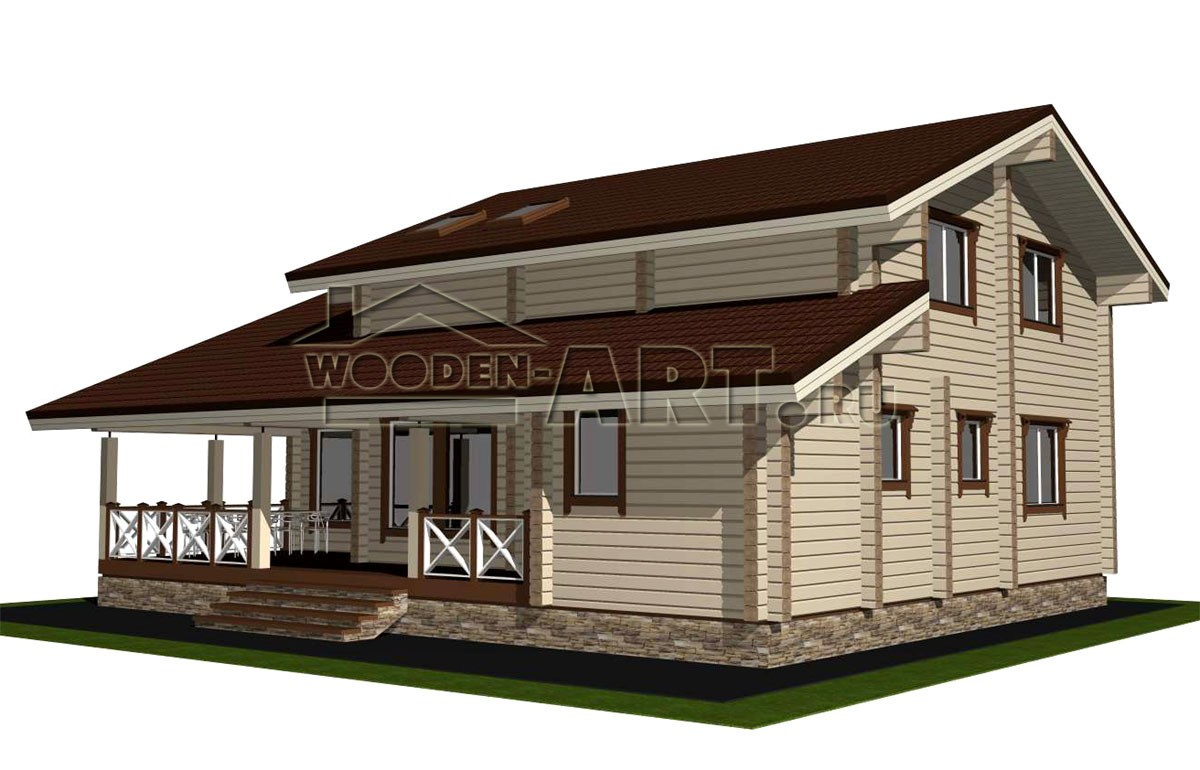 «Сосновый бор» 221 кв. м. Проекты деревянных домов. Архитектор Ольга Мальцева