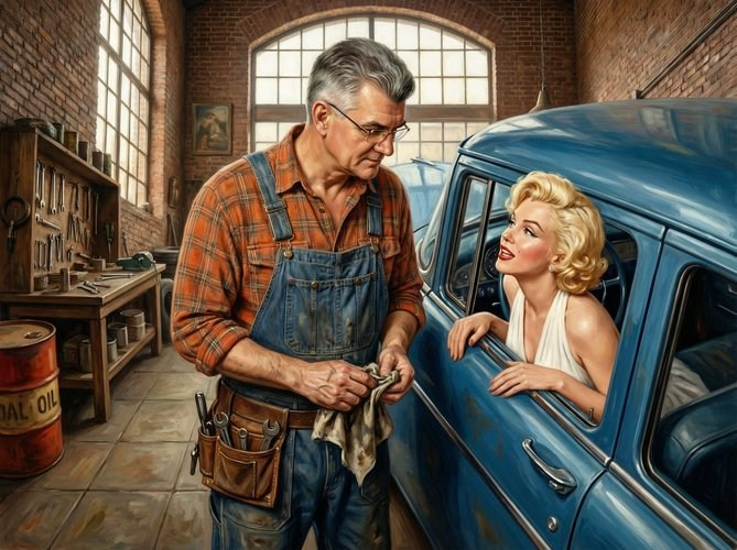 Однажды в гараже. Автор Игорь Елифёров. Шаблоны и дизайны выпускных альбомов и фотокниг