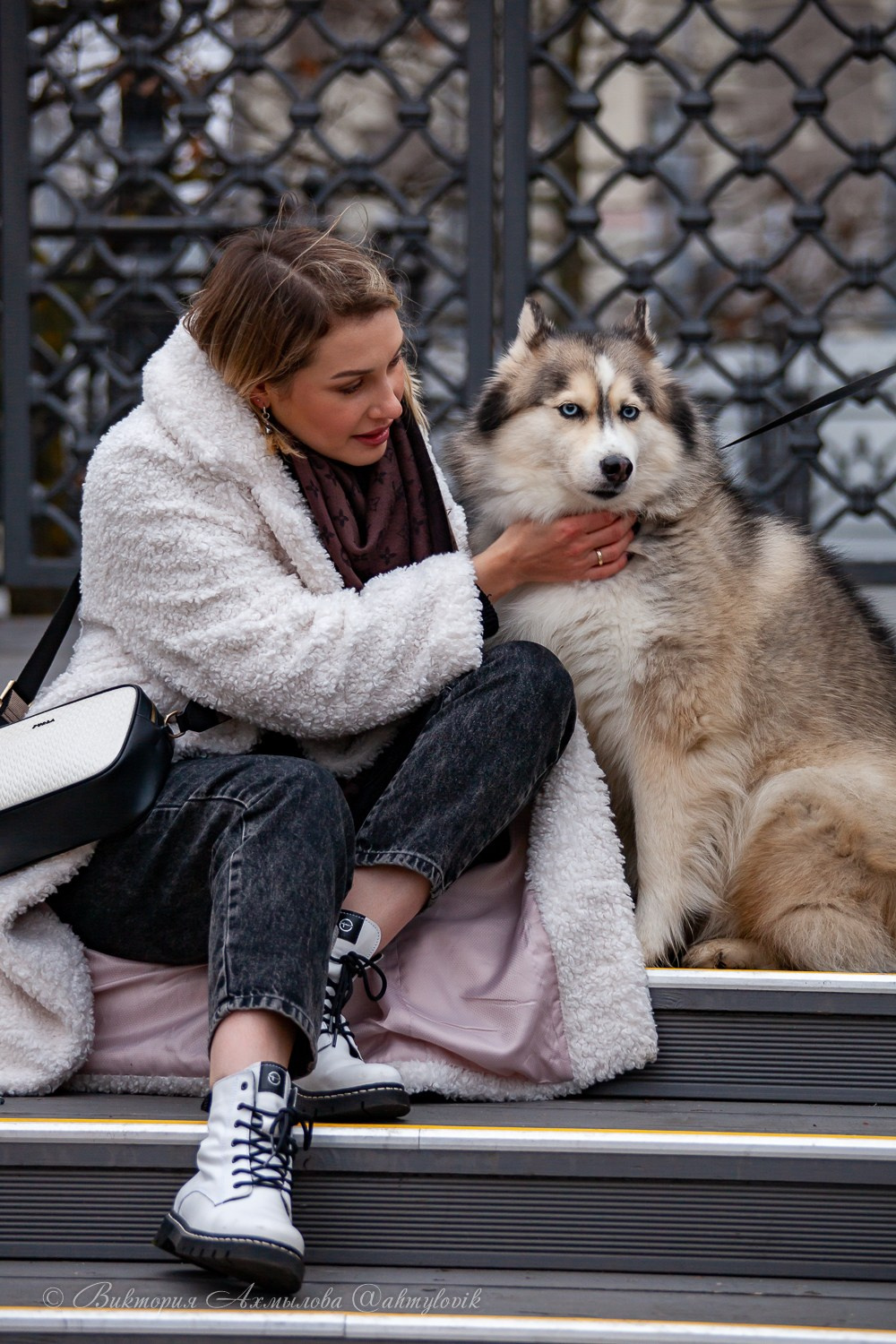 Прогулка с Хаски (Настя). Виктория Ахмылова. Фотограф в Москве