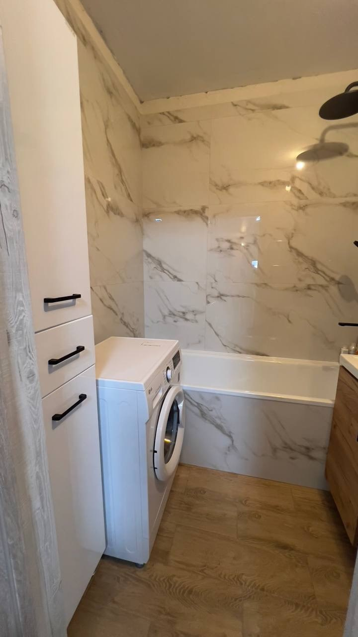 Ванная комната (ул. Ильгама Шакирова д. 15/6). Ремонт санузла, туалета, ванной под ключ в Казани. Укладка плитки