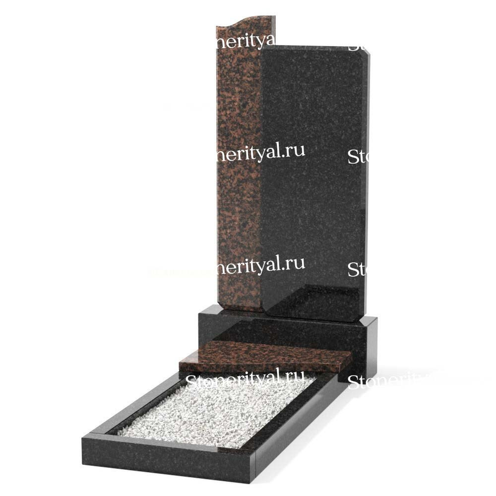 Комбинированные памятники на одного. Изготовление и установка памятников в Москве и МО