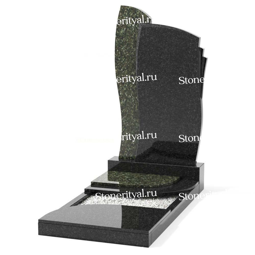 Комбинированные памятники на одного. Изготовление и установка памятников в Москве и МО