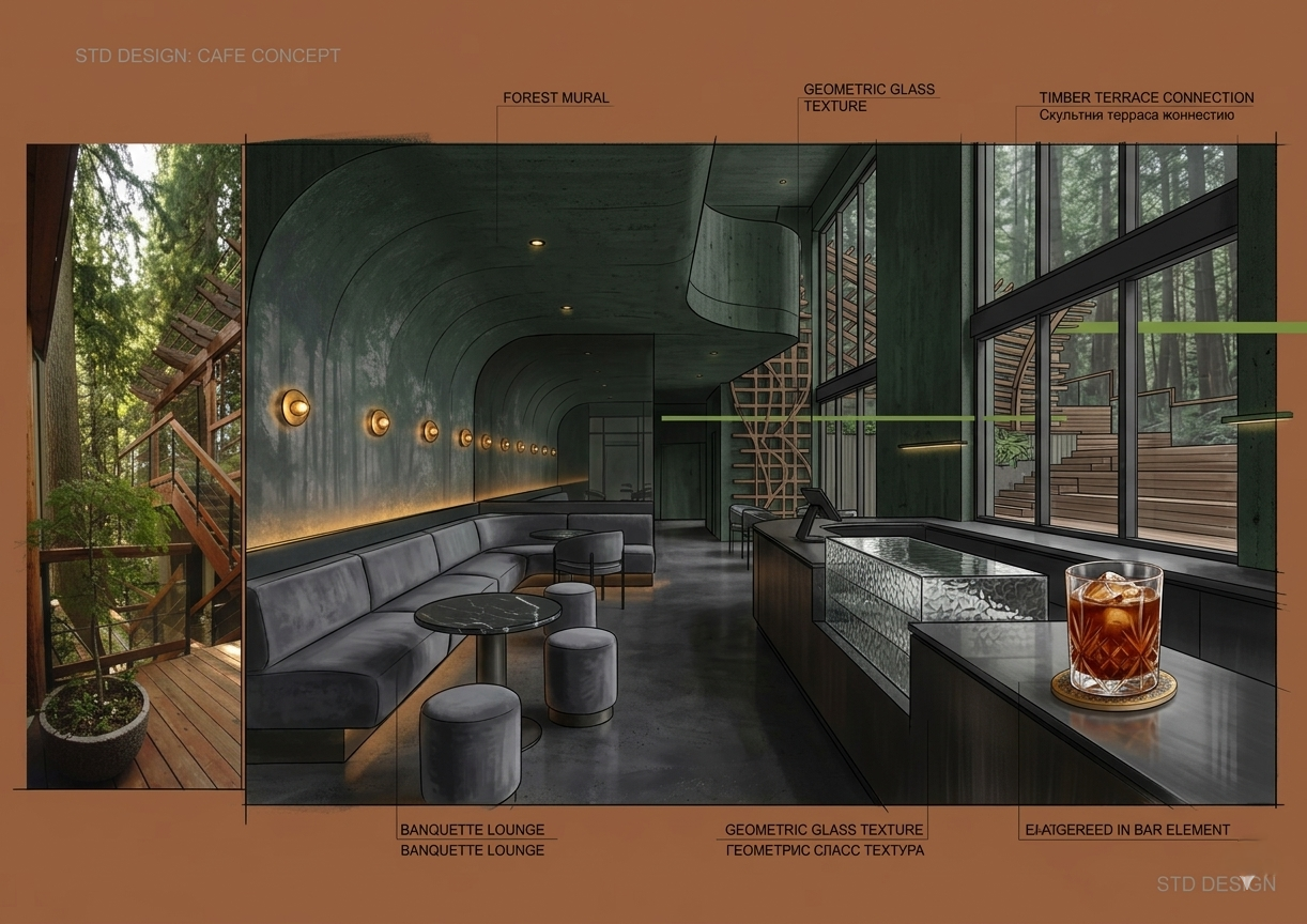 Кафе Аврора — Концепт. STD DESIGN — Студия дизайнера интерьеров и декоратора Татьяны Себурёвой