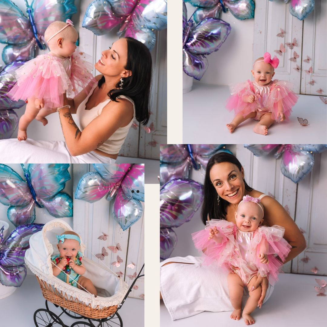 Фотосессия с шариками для девочки. Фотограф на годик в Московской области 
