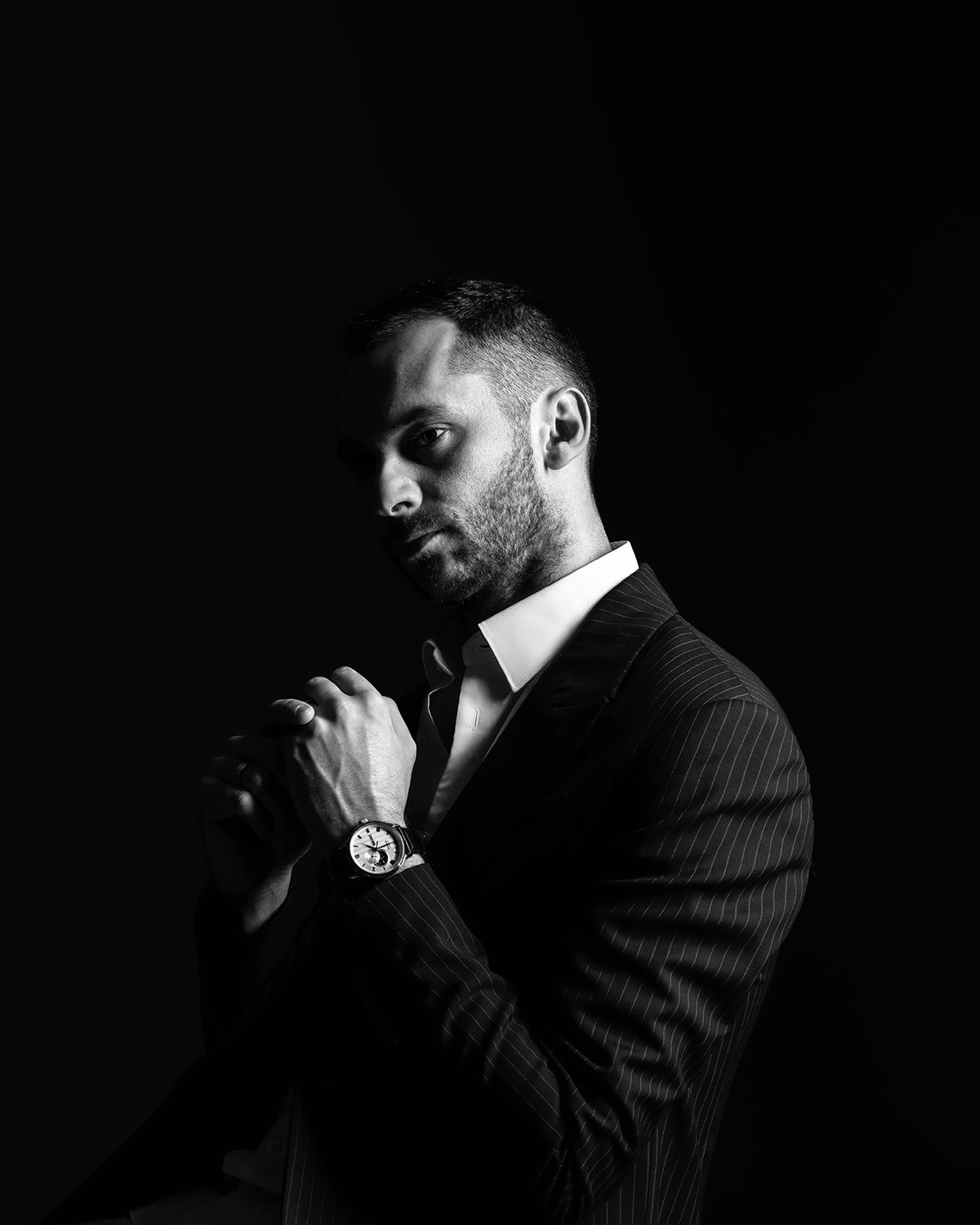 Чёрно-белый мужской портрет фотограф Залитко Вячеслав