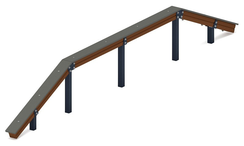 Бум детский 2 СО 2.55.02-01 Габариты (ШхДхВ): 4560х140х645 Зона безопасности, мм: 7560х3140 Высота падения 700 мм